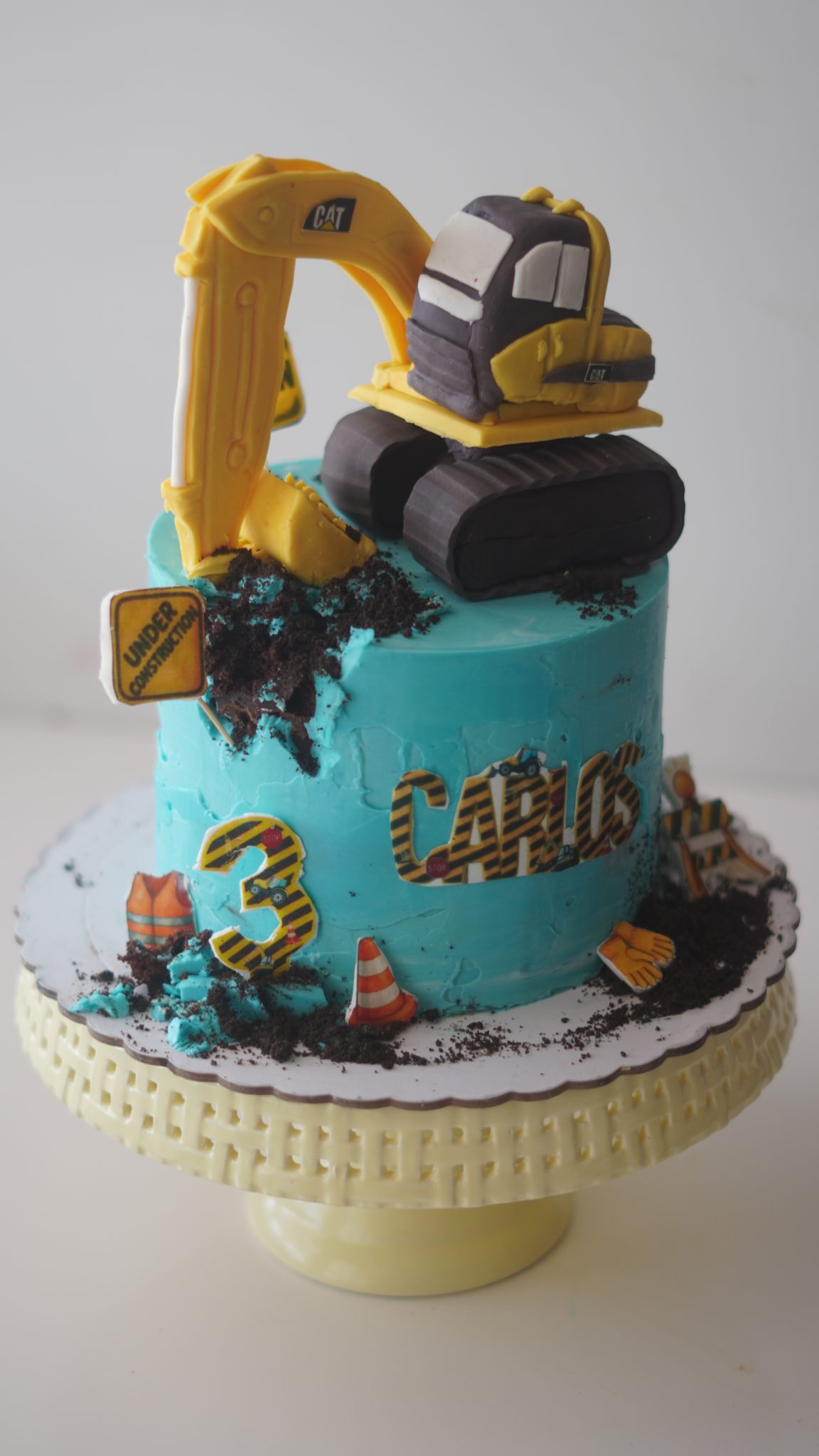 TARTAS CON MODELAJE A MANO EN 3D Excavadora